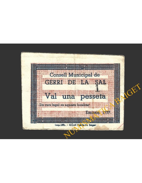 GERRI DE LA SAL (Lleida), 1 pesseta, 1937