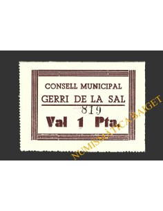 GERRI DE LA SAL (Lleida), 1 pesseta, 1937 (2ª emissió)