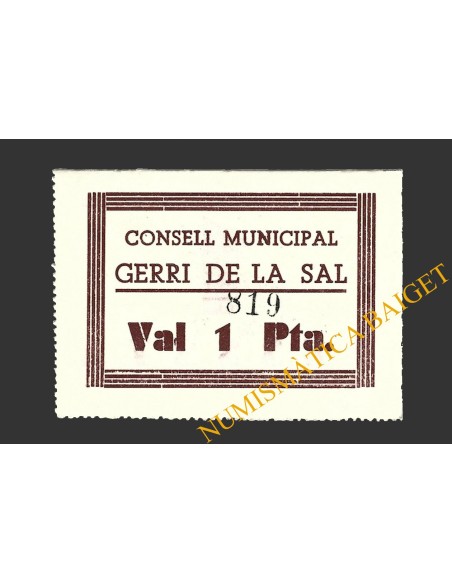 GERRI DE LA SAL (Lleida), 1 pesseta, 1937 (2ª emissió)
