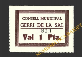 GERRI DE LA SAL (Lleida), 1 pesseta, 1937 (2ª emissió)