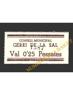 GERRI DE LA SAL (Lleida), 0'25 pessetes, 1937 (2ª emissió)