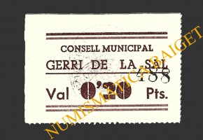 GERRI DE LA SAL (Lleida), 0'20 pessetes, 1937 (2ª emissió)