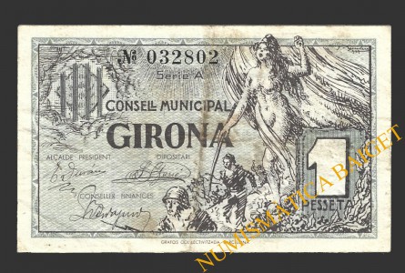 GIRONA, 1 pesseta, abril del 1937 