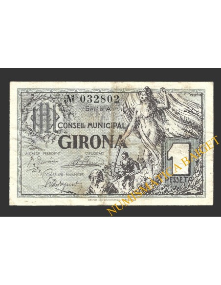 GIRONA, 1 pesseta, abril del 1937 