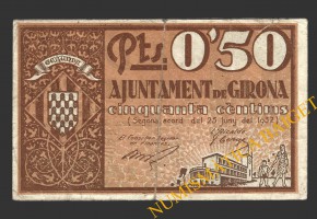 GIRONA, 0'50 pessetes, 25 de juny del 1937 