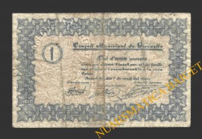 GIRONELLA (Barcelona), 1 pesseta, 7 de maig del 1937 