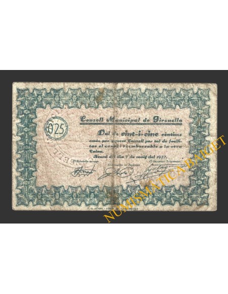 GIRONELLA (Barcelona), 0'25 pessetes, 7 de maig del 1937 