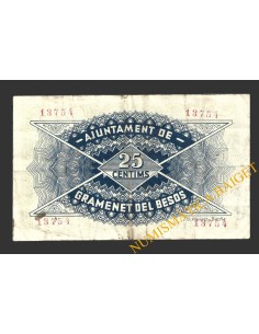 GRAMANET DE BESOS (Barcelona), 25 centims, 30 de juliol del 1937   2