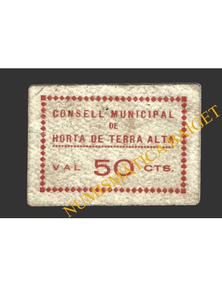 HORTA DE TERRA ALTA (Tarragona), 50 centims, 1937  