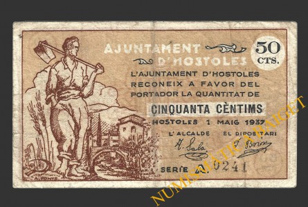 HOSTOLES (Girona), 50 centims, 1 de maig del 1937  