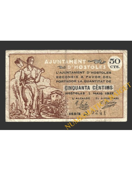 HOSTOLES (Girona), 50 centims, 1 de maig del 1937  