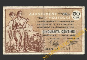 HOSTOLES (Girona), 50 centims, 1 de maig del 1937  