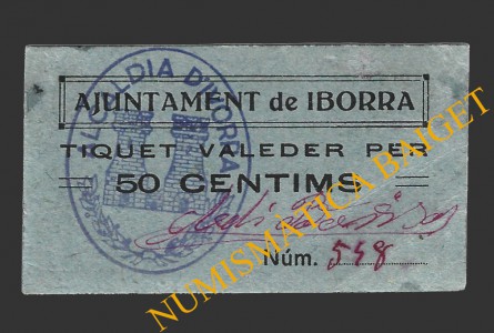 IBORRA (Lleida), 50 centims, 1937  