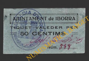 IBORRA (Lleida), 50 centims, 1937  