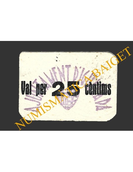 IGUALADA (Barcelona), 25 centims, 1937  