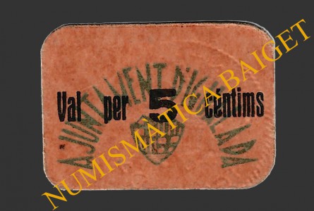 IGUALADA (Barcelona), 5 centims, 1937  