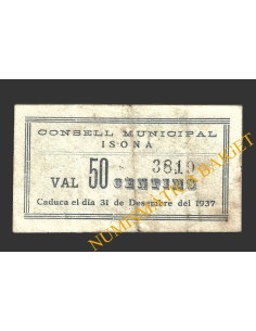 ISONA (Lleida), 50 centims, 6 de març del 1937  