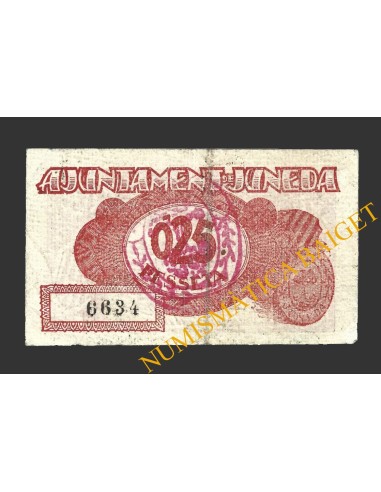 JUNEDA (Lleida), 0'25 pessetes, 4 de setembre del 1937  