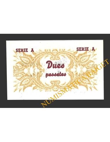 LILLA (Tarragona), 2 pessetes, 1937  