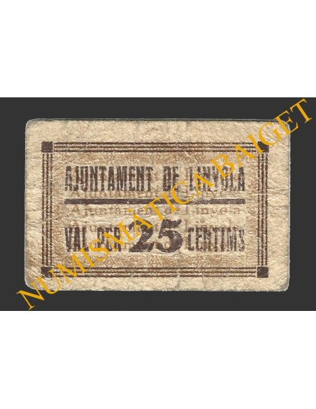 LINYOLA (Lleida), 25 centims, 1937  