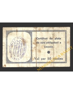 LINYOLA (Lleida), 50 centims, 25 de març del 1937   2