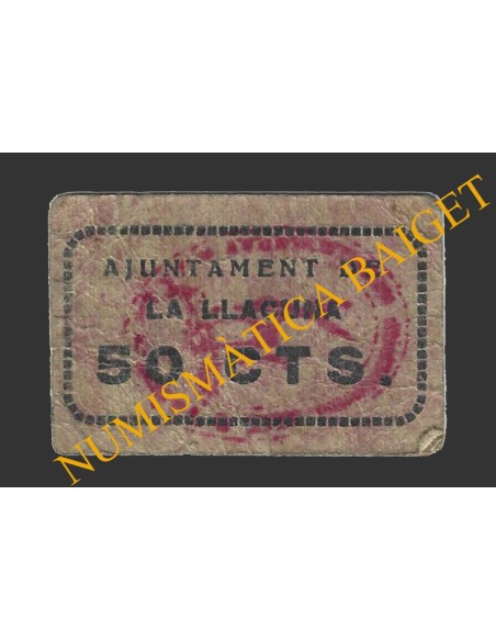 LLACUNA, LA (Barcelona), 50 centims, 25 de juliol del 1937  