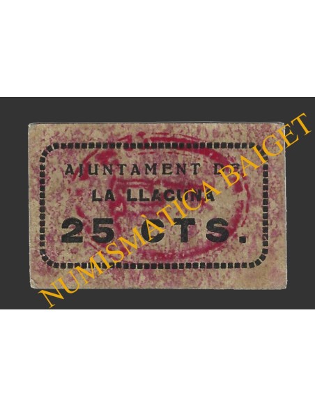 LLACUNA, LA (Barcelona), 25 centims, 25 de juliol del 1937  
