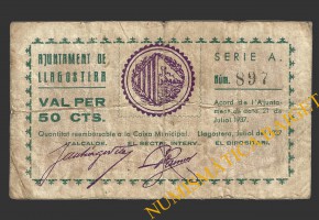 LLAGOSTERA (Girona), 50 centims, 21 de juliol del 1937  