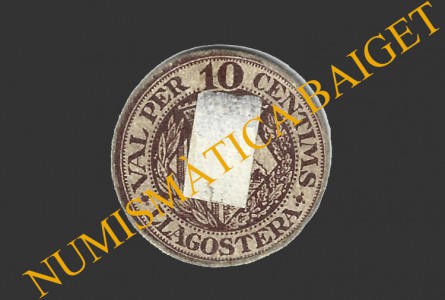 LLAGOSTERA (Girona), 10 centims, 1937  
