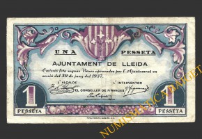 LLEIDA, 1 pesseta, 30 de juny del 1937