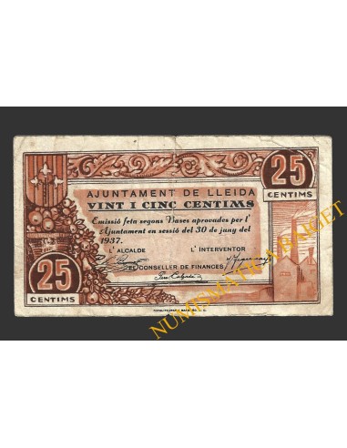 LLEIDA, 25 centims, 30 de juny del 1937