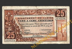 LLEIDA, 25 centims, 30 de juny del 1937