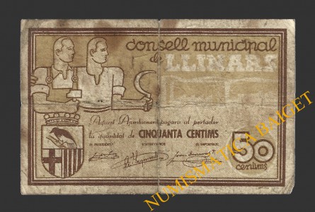 LLINARS (Barcelona), 50 centims, Juny del 1937