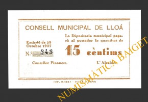 LLOA (Tarragona), 15 centims, 28 d'octubre del 1937