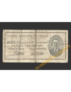 MAIALS (Lleida), 50 centims, 1 de juliol del 1937