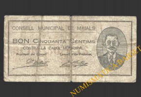 MAIALS (Lleida), 50 centims, 1 de juliol del 1937