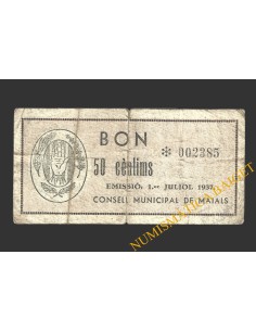 MAIALS (Lleida), 50 centims, 1 de juliol del 1937 2