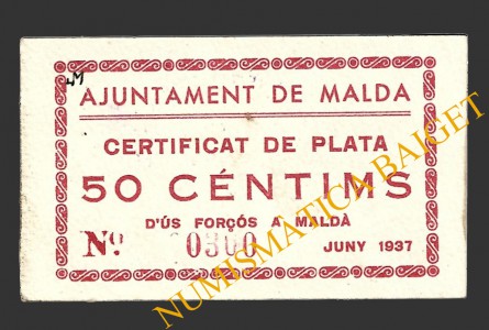 MALDA (Lleida), 50 centims, juny del 1937