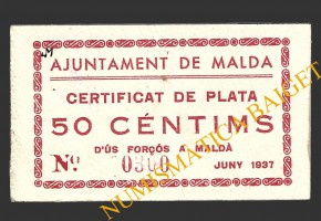 MALDA (Lleida), 50 centims, juny del 1937