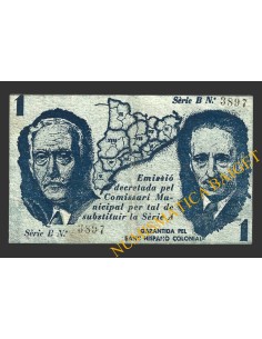 MALGRAT (Barcelona), 1 pesseta, 25 de maig del 1937 (2ª emissió)