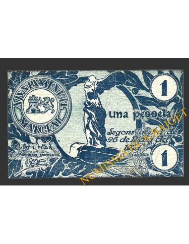 MALGRAT (Barcelona), 1 pesseta, 25 de maig del 1937 (2ª emissió)