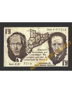 MALGRAT (Barcelona), 0'50 pessetes, 25 de maig del 1937 (2ª emissió)
