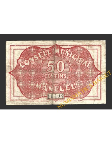 MANLLEU (Barcelona), 50 centims, 1 de maig del 1937