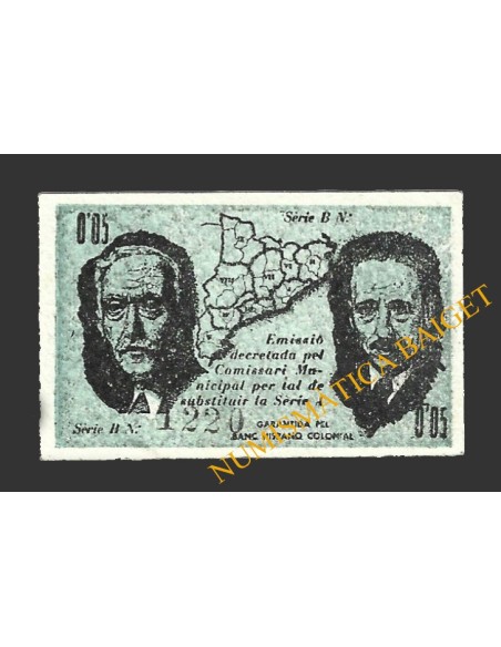MALGRAT (Barcelona), 0'05 pessetes, 25 de maig del 1937 (2ª emissió)