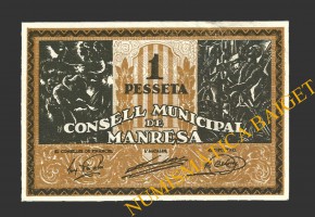 MANRESA (Barcelona),1 pesseta, 5 de juny del 1937