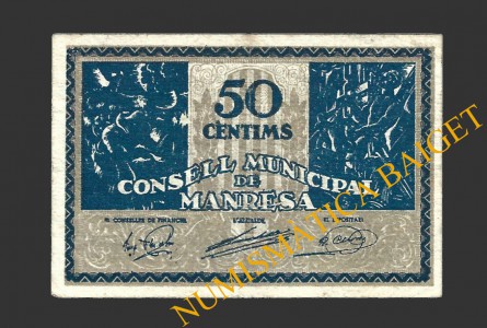 MANRESA (Barcelona),50 centims, 5 de juny del 1937