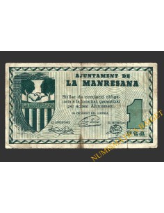 MANRESANA, LA (Lleida),1 pesseta, 1937