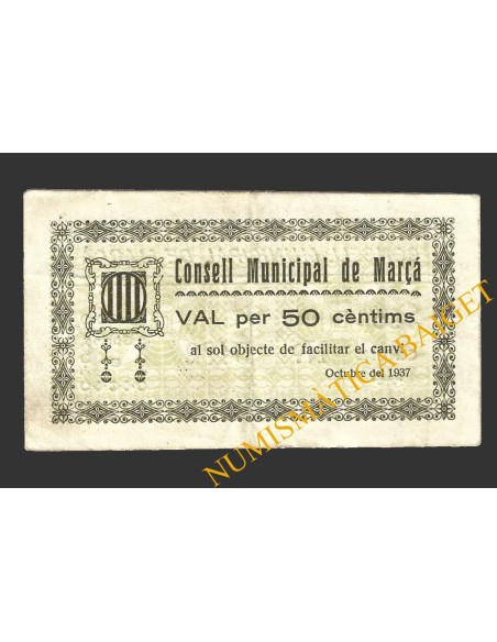 MARÇA (Tarragona),50 centims, octubre del 1937