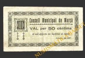 MARÇA (Tarragona),50 centims, octubre del 1937