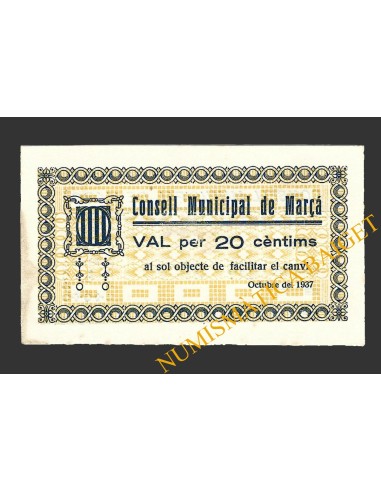 MARÇA (Tarragona), 20 centims, octubre del 1937